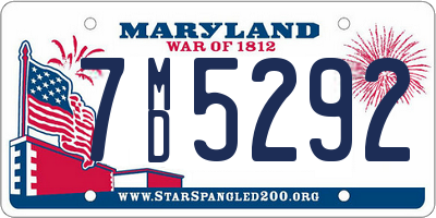 MD license plate 7MD5292