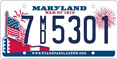 MD license plate 7MD5301