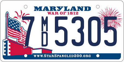 MD license plate 7MD5305