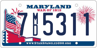 MD license plate 7MD5311