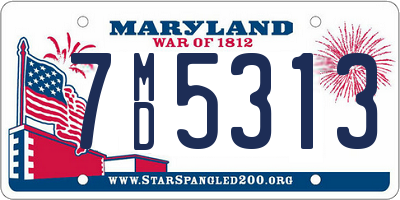 MD license plate 7MD5313