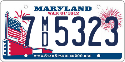 MD license plate 7MD5323