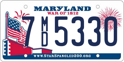 MD license plate 7MD5330