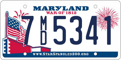 MD license plate 7MD5341