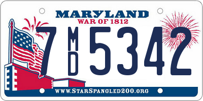 MD license plate 7MD5342