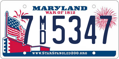 MD license plate 7MD5347