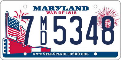 MD license plate 7MD5348