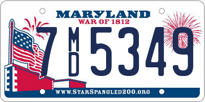MD license plate 7MD5349
