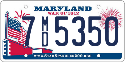 MD license plate 7MD5350