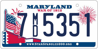 MD license plate 7MD5351