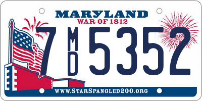 MD license plate 7MD5352