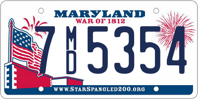 MD license plate 7MD5354
