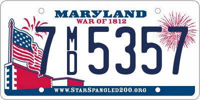 MD license plate 7MD5357