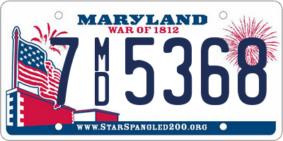 MD license plate 7MD5368