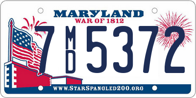 MD license plate 7MD5372