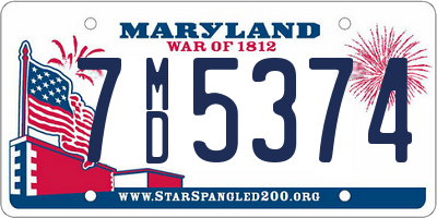 MD license plate 7MD5374