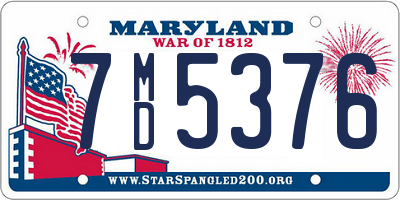 MD license plate 7MD5376