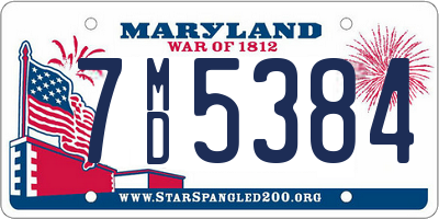 MD license plate 7MD5384