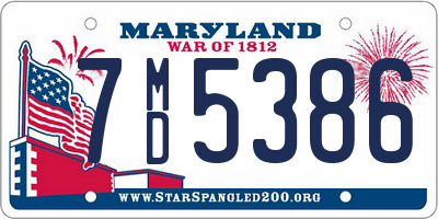 MD license plate 7MD5386