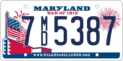 MD license plate 7MD5387