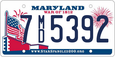 MD license plate 7MD5392