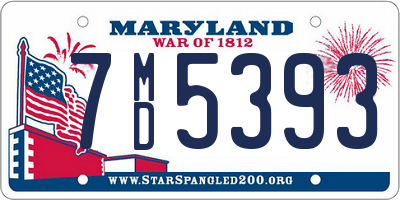 MD license plate 7MD5393