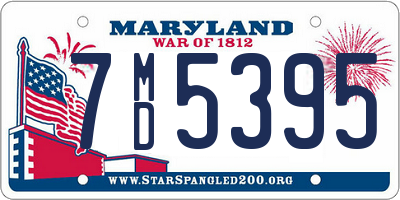 MD license plate 7MD5395