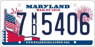 MD license plate 7MD5406