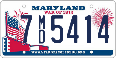 MD license plate 7MD5414