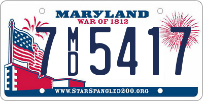 MD license plate 7MD5417