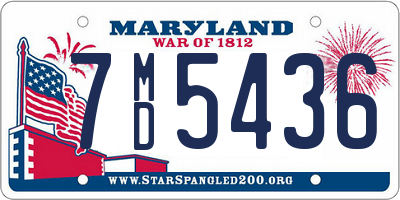 MD license plate 7MD5436