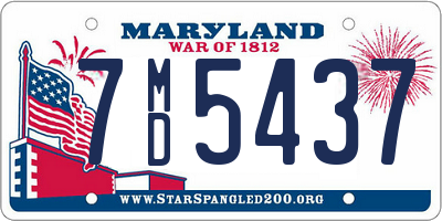 MD license plate 7MD5437