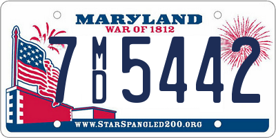 MD license plate 7MD5442