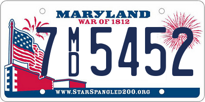 MD license plate 7MD5452