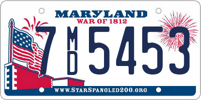 MD license plate 7MD5453