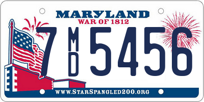 MD license plate 7MD5456