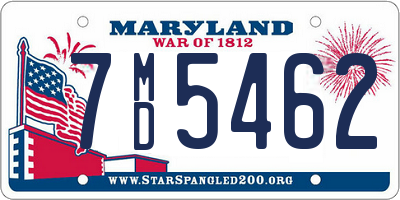MD license plate 7MD5462