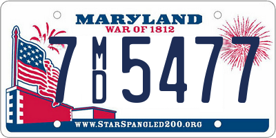 MD license plate 7MD5477