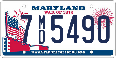 MD license plate 7MD5490