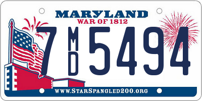 MD license plate 7MD5494