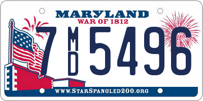 MD license plate 7MD5496