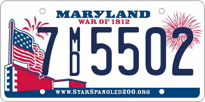 MD license plate 7MD5502