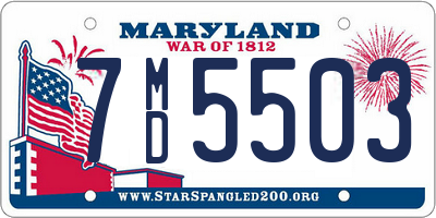 MD license plate 7MD5503