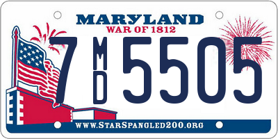 MD license plate 7MD5505