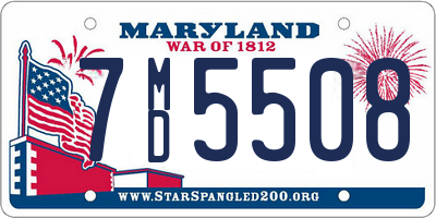 MD license plate 7MD5508