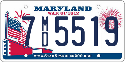 MD license plate 7MD5519