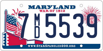 MD license plate 7MD5539