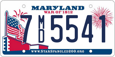 MD license plate 7MD5541