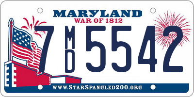 MD license plate 7MD5542