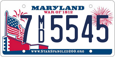 MD license plate 7MD5545